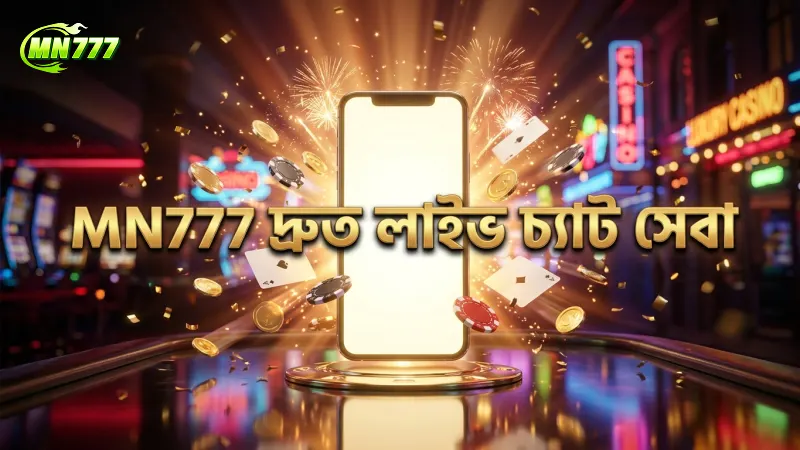 যোগাযোগ করুন এবং যেকোনো সমস্যার দ্রুত সমাধান পান 1 MN777 লাইভ চ্যাটে দ্রুত সাড়া দেওয়ার গড় সময় মাত্র ৩০ সেকেন্ড।